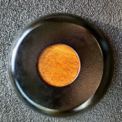 螺鈿のうるし塗りの取り皿  国産樺材  直径約17cm　浅葱(あさぎ)色 9枚目の画像
