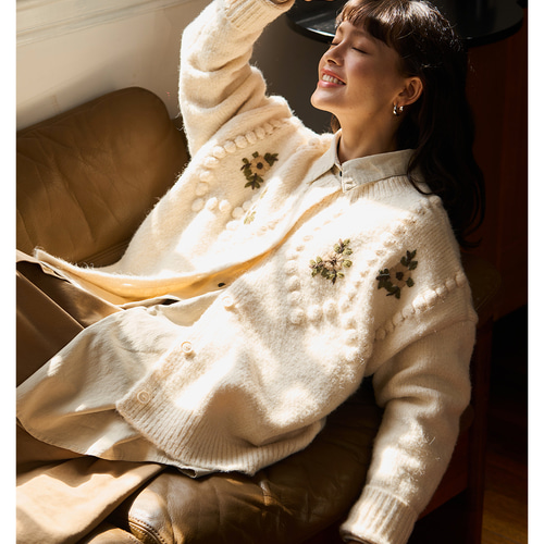 ポップコーン ケーブルニットカーディガン idem（イデム）の「popcorn cable knit cardigan / ポップコーン