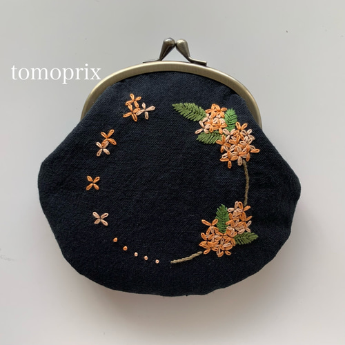 手刺繍のがま口『鳥と草花』財布・ポーチ【受注制作】 がま口