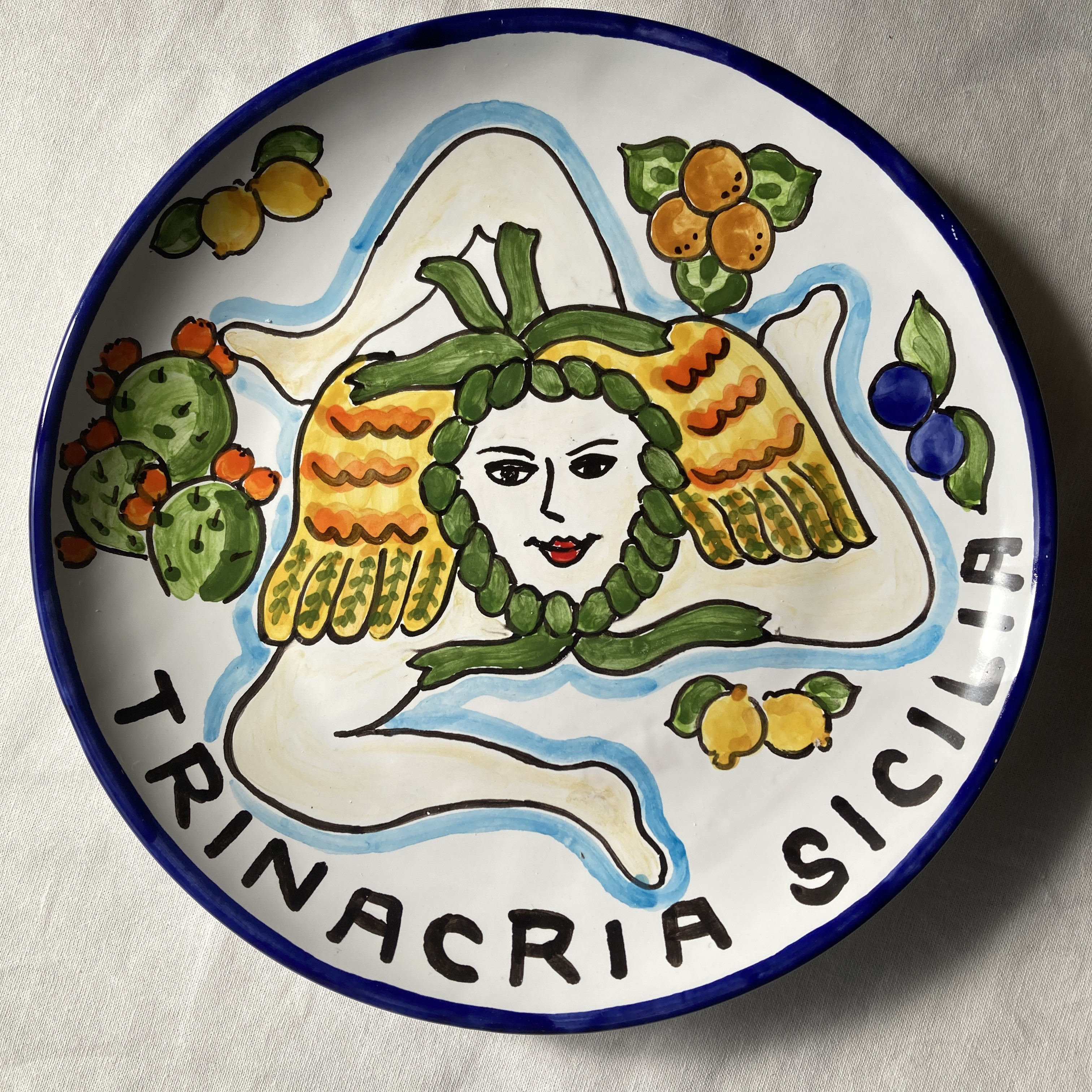 イタリア 手描き 皿