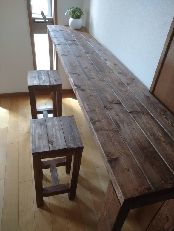 110✕45 カウンターテーブルウォールナットワックス仕上げアンティーク