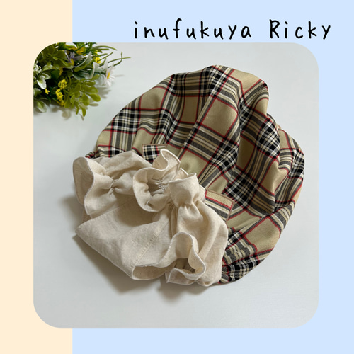 犬服ハンドメイド＊タータンチェックなバルーンタンク 犬服ハンドメイド＊タータンチェックなバルーンタンク