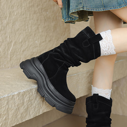 秋冬女式真皮鞋厚底鞋舒適靴子 22 公分-24.5 公分 #869⭐免運費⭐ 第15張的照片