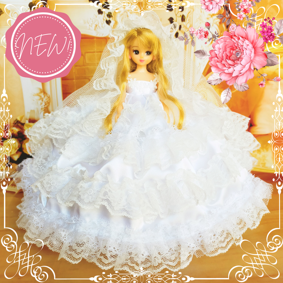 ジェニーちゃんの服【シンプル白ドレス】 | Crystal Garden