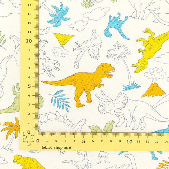 オックス生地【50×110cm】恐竜 ダイナソー カラフル 賑やか 生地 布 5枚目の画像