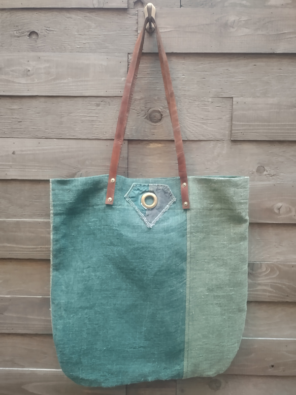 アンティーク生地リメイクトートバッグ