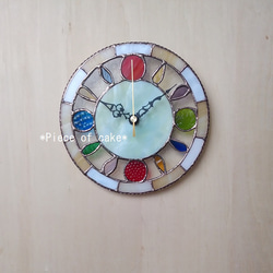 ステンドグラス(Φ20)の掛け時計＜ドロップ＞ (CL01A)＜壁掛け(スイープ