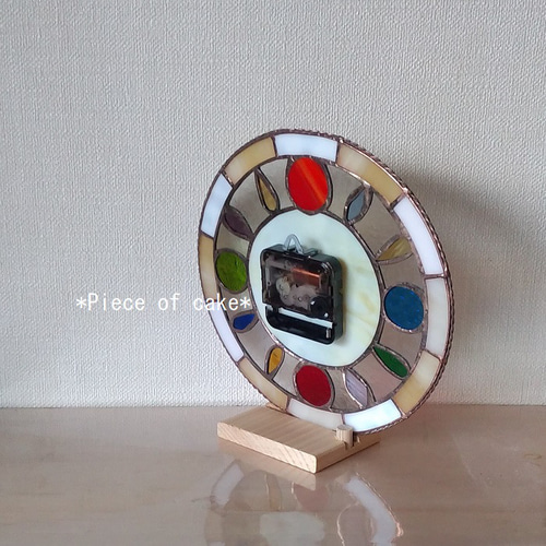 ステンドグラス(Φ20)の掛け時計＜ドロップ＞ (CL01A)＜壁掛け(スイープ