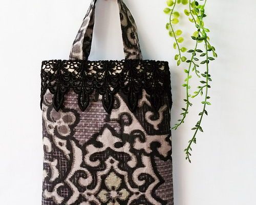 SALE○文庫本バッグ○大島紬風(ｱﾝﾃｨｰｸ着物リメイク)ちいさな