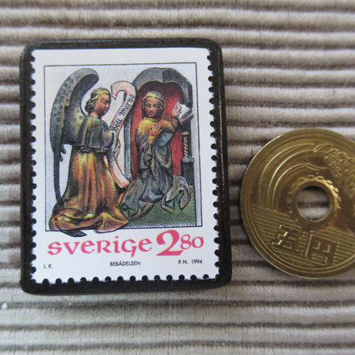 スウェーデン クリスマス切手ブローチ 8941 ブローチ Yukio TANZAWA