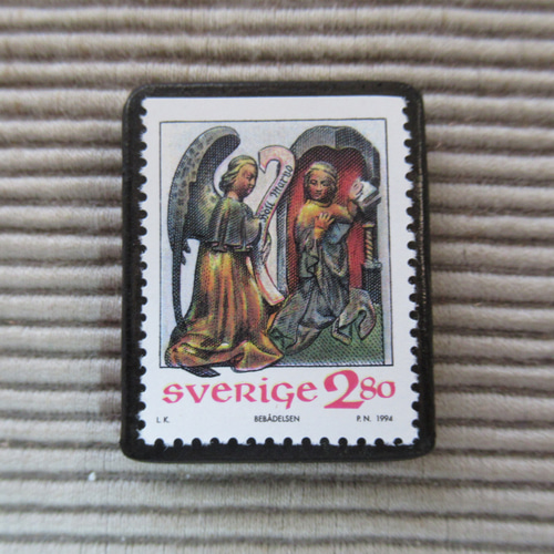 スウェーデン クリスマス切手ブローチ 8941 ブローチ Yukio TANZAWA