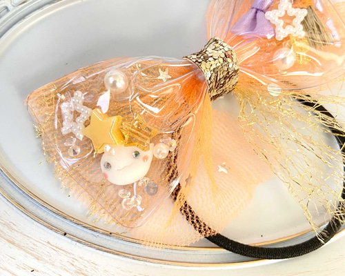 バーバリーリボンタイ 未使用近 ベージュ キッズ ゴム 美品 お直し品 ゴム ヘアゴム3点 リボンシュシュ パール付ゴム 2個 髪の毛 ヘア