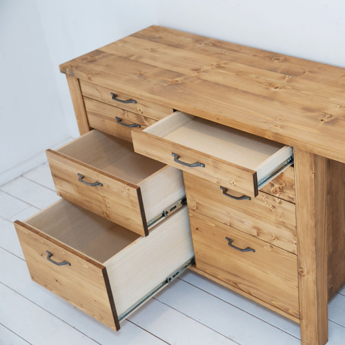 送料無料] 無垢 キッチンカウンター カップボード 食器棚 w180 [受注