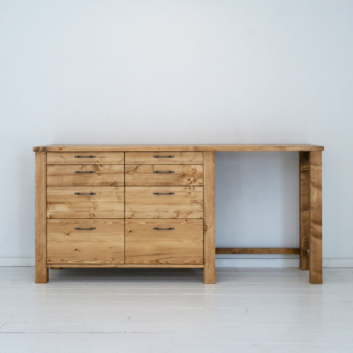 カップボード　食器棚　カウンターキッチン 送料無料] 無垢 キッチンカウンター カップボード 食器棚 w180 [受注