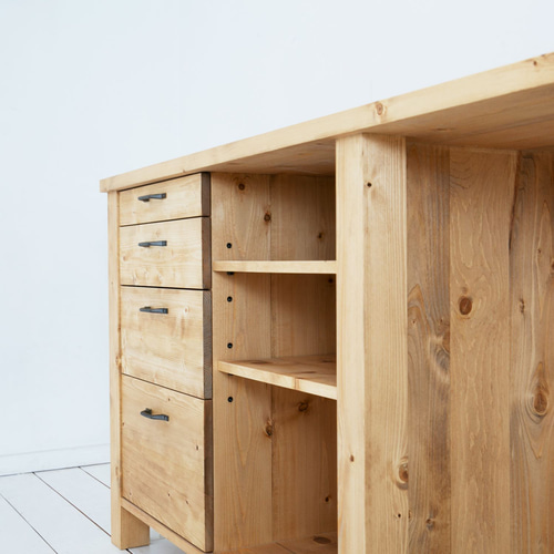 送料無料] 無垢 キッチンカウンター カップボード 食器棚 w180 [受注