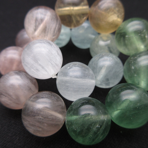 ①天然石　17mm コンブテクスチャーフローライト　　内周17cm ブレスレット ①天然石 17mm コンブテクスチャーフローライト 内周17cm