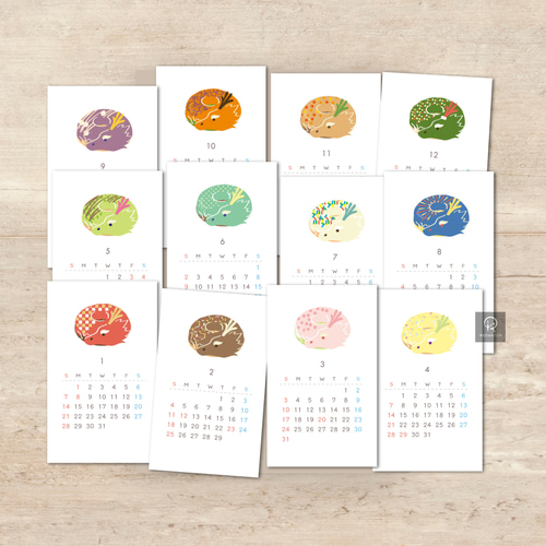 ドラコンドーナツ】カレンダー2024 ミニカレンダー 卓上カレンダー