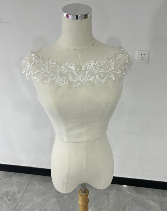 AiLEウェディングドレス　アレンジ　ロールカラー　インナー　ブラウス 15号】取り外しブラウス クラシカルロールカラーケープ IS-15-OW（15号