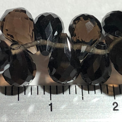 4粒　素材　天然石ビーズ　宝石質スモーキークォーツ　ドロップ　 2枚目の画像