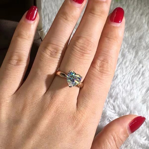 newデザイン】可愛いハートモアサナイト リングK18YG