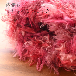 【ラスト1点】LADYチェック＊ふんわりシャギー×ふわとろファー ハンドウォーマー 6枚目の画像