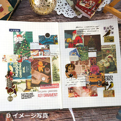 コラージュ 素材 メッセージ クリスマス  ミニ レトロ 装飾素材 紙 サンタクロース ペーパー 6枚目の画像