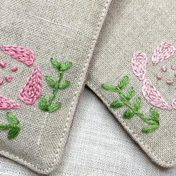 ⋆⸜送料無料⸝⋆ ちいさな コースター 2点セット　リネン 刺繍　Ralaꕤ 3枚目の画像