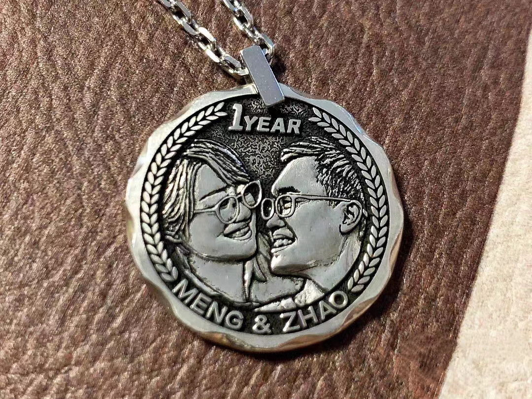 オーダーメイド 名入れネックレスアレルギー対応 名前ネックレス肖像画 ネームネックレス似顔絵 カスタムネックレス人物画