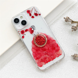 お花をドレス！可愛くてお洒落な押し花ケース！  iPhoneケース 手帳型スマホケース 3枚目の画像