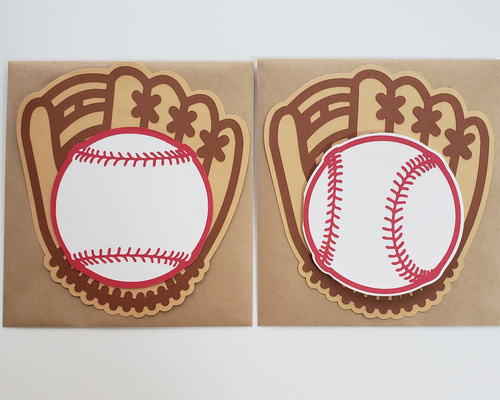 メッセージカード・野球グローブ 大1枚 メッセージカード クラフトヴ