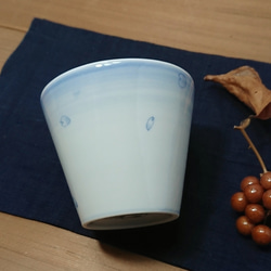 フリーカップ（花びら）手描き 九谷焼 染付　蕎麦猪口 6枚目の画像