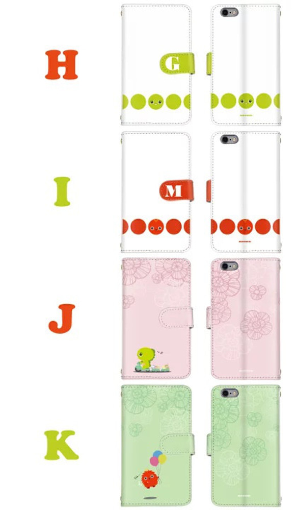 ガチャピン ムック キャラクター スマホケース 手帳型 全機種対応 携帯カバー iPhoneケース モバイルケース 4枚目の画像