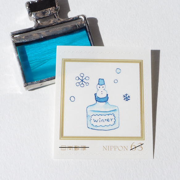 ※63円切手5枚 Little ink snowman 1枚目の画像