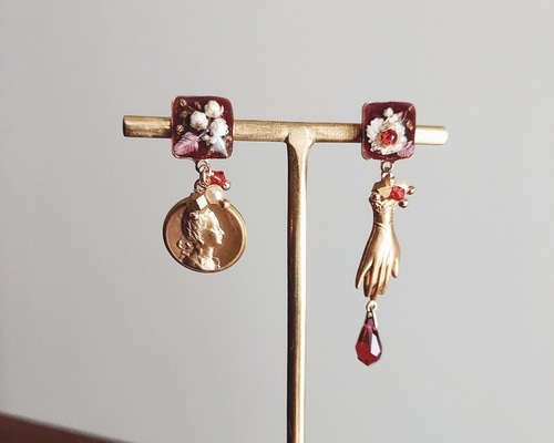 レッド系　レジン　ハンドメイド　ピアス　イヤリング変更可 レッド系 レジン ハンドメイド ピアス イヤリング変更可 レッド系