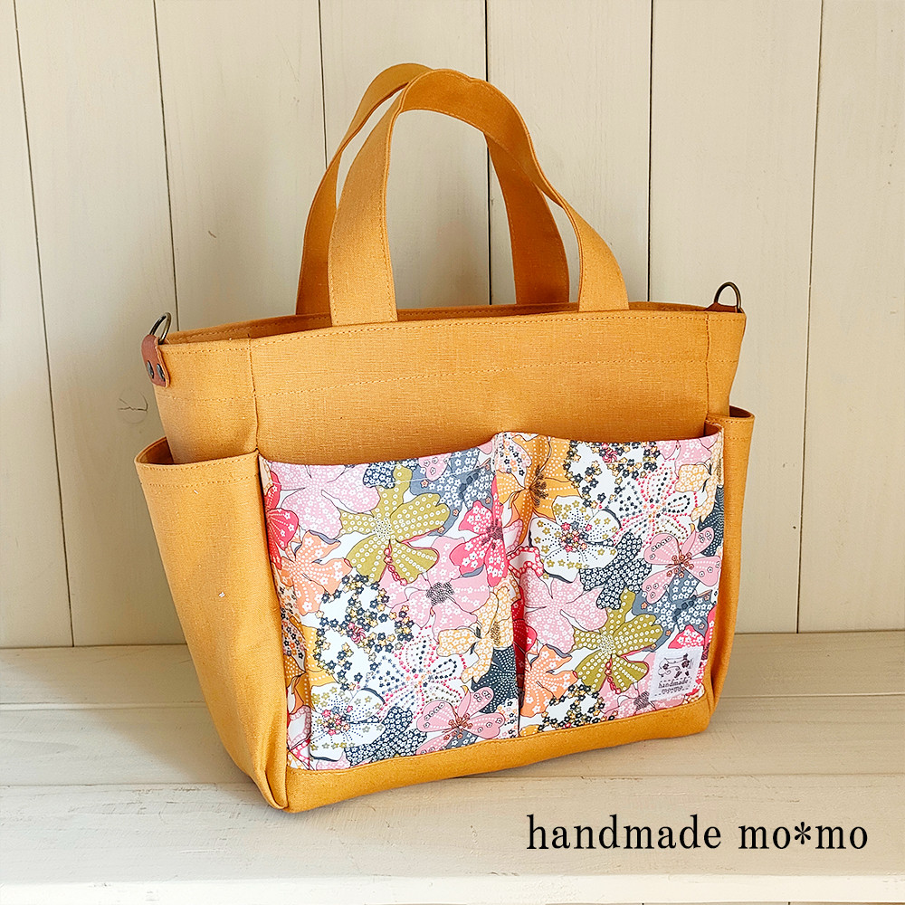 LIBERTY生地使用　handmade モヘアセータートートバッグ