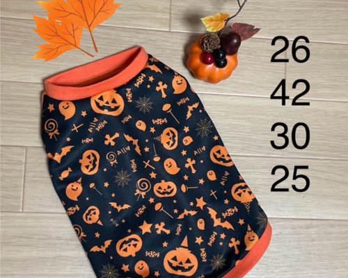 めるまま　ハンドメイド　犬服　ハロウィンニットタンク肩フリル　④ 3着 7717ac6de8208ca032ec0590ffd277