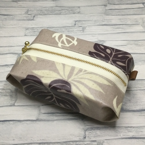 シルコット用ウェットティッシュポーチ モンステラ グレージュ  