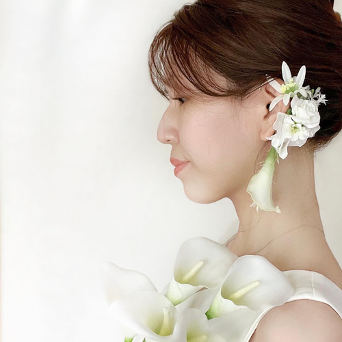 フラワーイヤーカフ 結婚式 前撮り ウェディング イヤーカフ フラワーイヤーカフ 結婚式 前撮り ウェディング イヤーカフ