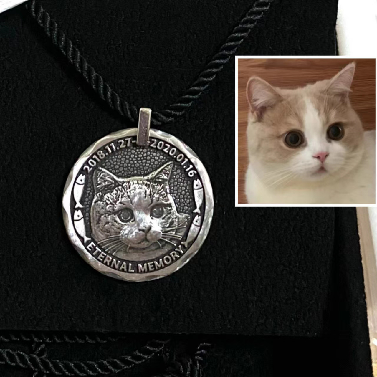 オーダーメイド うちの子ネックレス ペットネックレス肖像画  ネームネックレス犬猫似顔絵 カスタムマスターグレードの彫刻