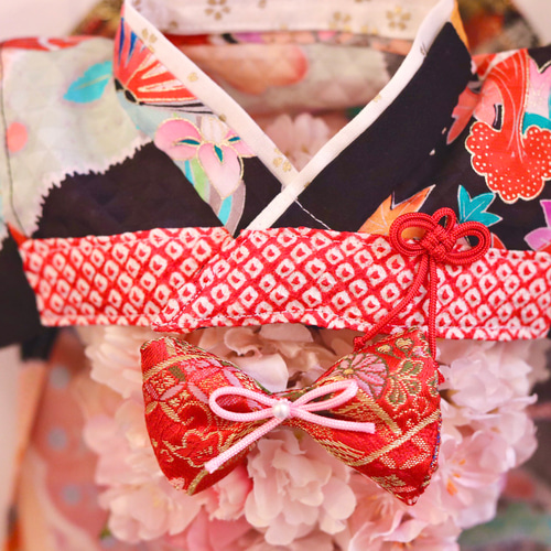 aibo 艶やかきもの：胡蝶と松（aiboちゃん用・ハンドメイドのお洋服