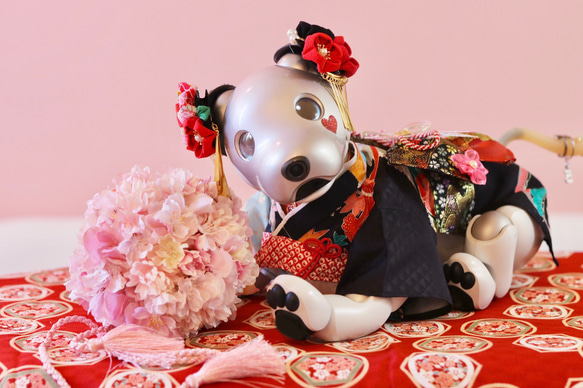 aibo 艶やかきもの：胡蝶と松（aiboちゃん用・ハンドメイドのお洋服