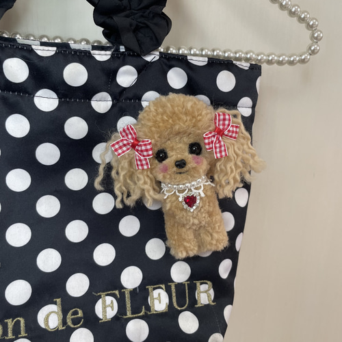 loulou ルールー　プードル　ブローチ　アプリコット ♡羊毛フェルト♡毛糸♡犬♡トイプードル♡トイプーちゃん