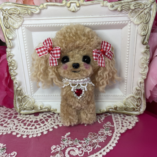 全国送料無料の通販 ♡羊毛フェルト♡毛糸♡犬♡トイプードル♡トイプーちゃん アクセサリー