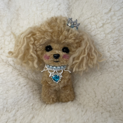 ♡羊毛フェルト♡犬♡トイプードル♡トイプー♡ブローチ♡アプリコット