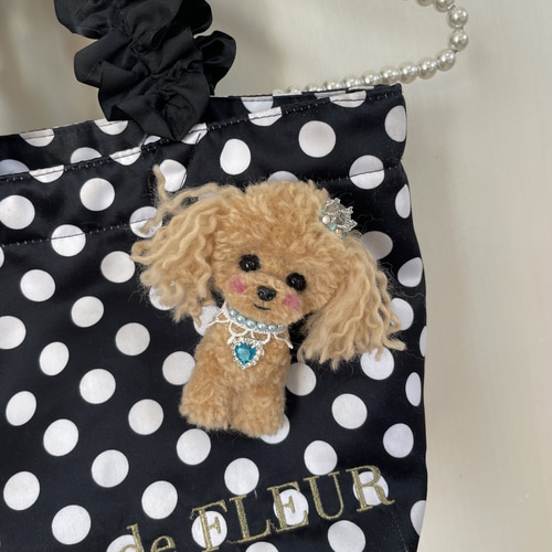 トイプードル(アプリコット)のブローチ3点＊羊毛フェルト ♡羊毛フェルト♡犬♡トイプードル♡トイプー♡ブローチ♡アプリコット
