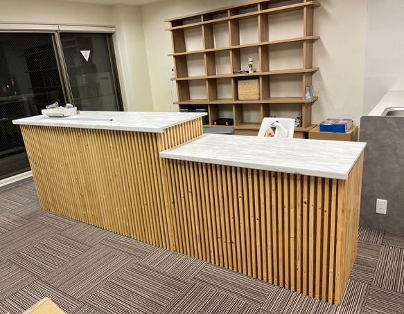 そー様　オーダー受付 受付カウンター 2個セット 机・デスク エバーグリーン 【インボイスOK