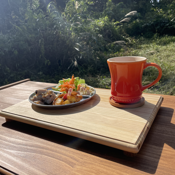 good wood plate 角- キャンプ アウトドア 料理 プレート 皿