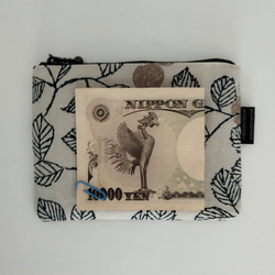 【点と線模様製作所生地】林檎＋リスノモリ 　カードポケットつき財布 5枚目の画像