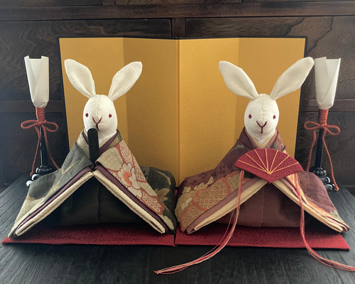 うさぎ　置物　着物姿　オルゴール　3点セット　雛人形　ひな祭り　お正月 うさぎ 置物 着物姿 オルゴール 3点セット 雛人形 ひな祭り お正月