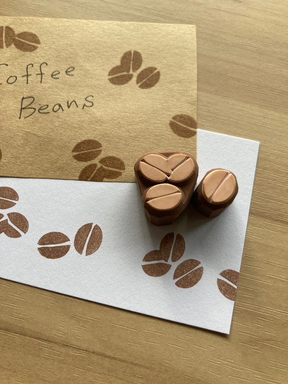 cafe気分☕～コーヒー豆の消しゴムはんこ 3枚目の画像